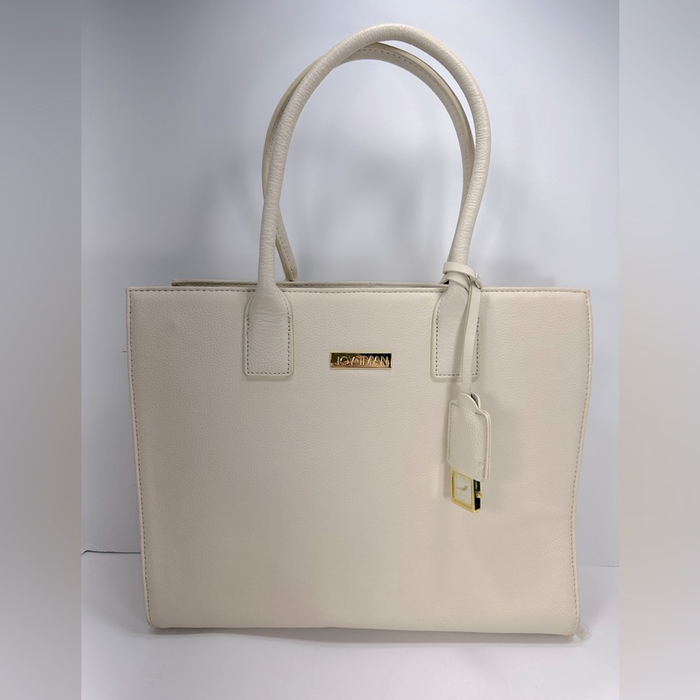 NWOT - Ivory Leather Joy & Iman Tote Bag with Accessories